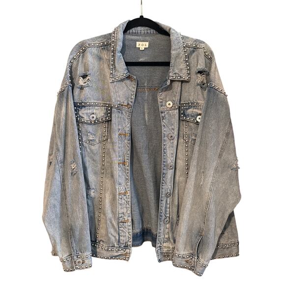 POL Studded Denim Jacket L - Picture 5 of 5